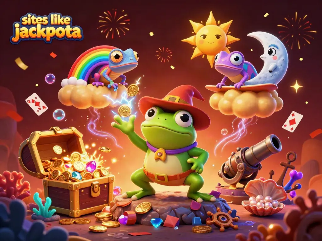 Experience the thrill of sites like jackpota with this captivating casino adventure illustration.