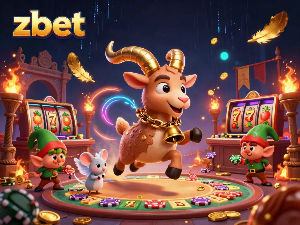 Experience zbet in a vibrant casino scene with festive characters, chaotic gameplay, and thrilling elements.