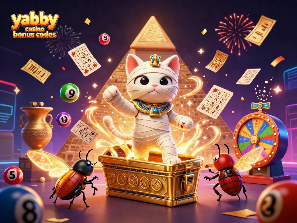 Experience the excitement with yabby casino bonus codes in this vibrant 3D illustration of a lively casino scene.