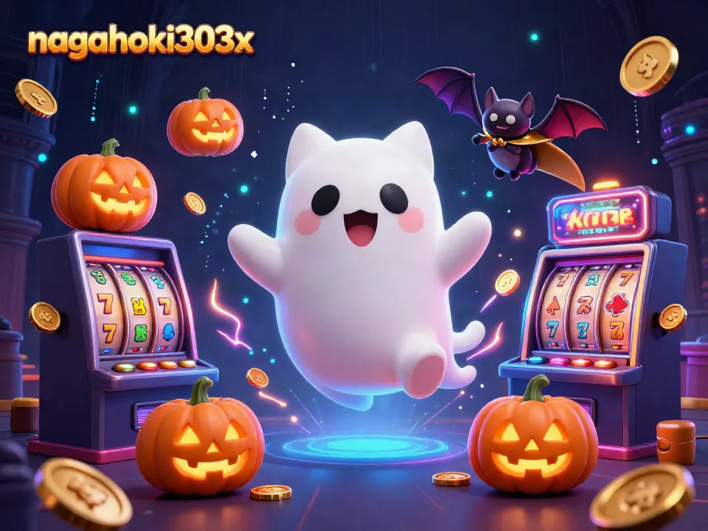 Menangkan permainan judi di nagahoki303x dengan slot mengasyikkan dikelilingi oleh karakter kucing hantu dan vampir.