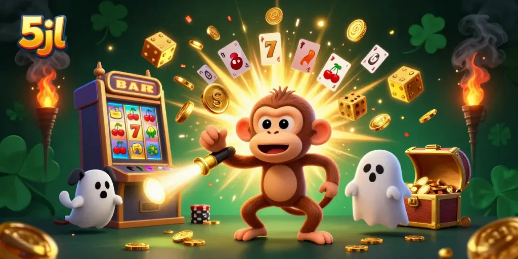 Experience thrilling wins with 5jl in a lively casino scene filled with treasures.