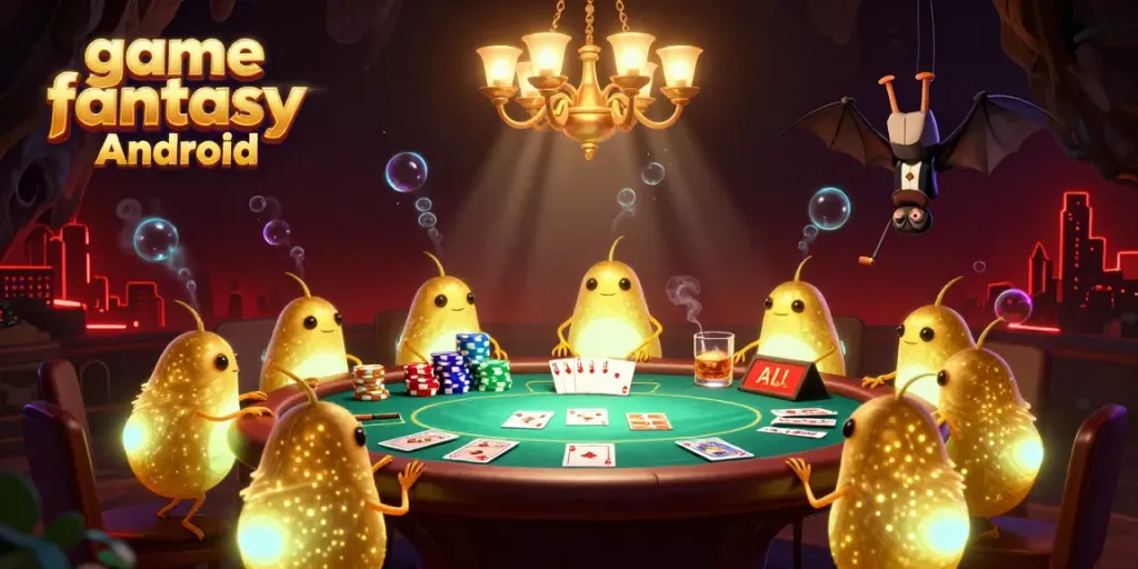 Menangkan permainan game fantasy Android dengan ilustrasi kasino yang penuh warna dan detail menarik.
