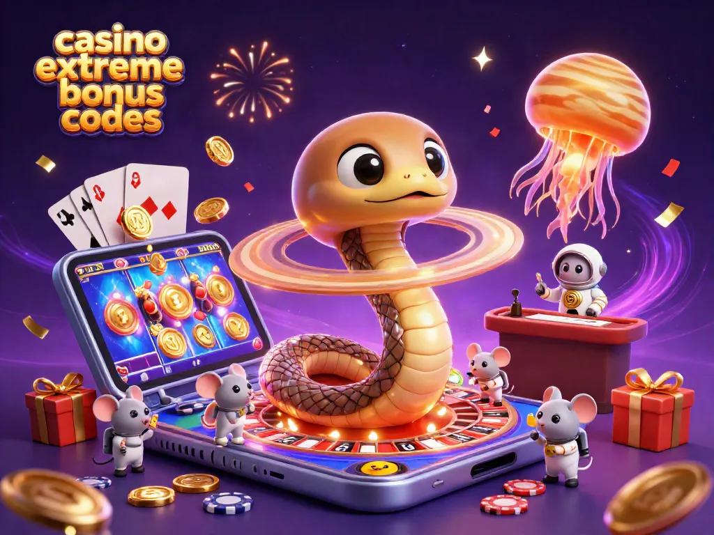 Experience the excitement of casino extreme bonus codes with vibrant gaming elements and characters.