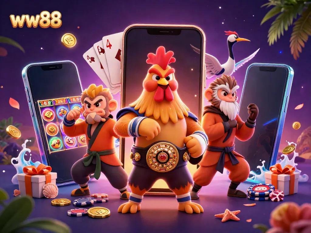 Experience thrilling gaming at ww88 with iconic characters and vibrant casino elements.