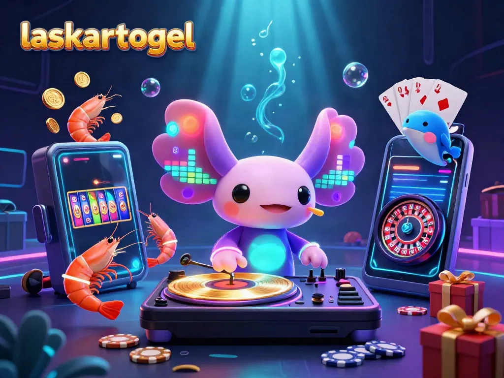 Engage with the vibrant 3D illustration reflecting the thrilling atmosphere of laskartogel gaming.
