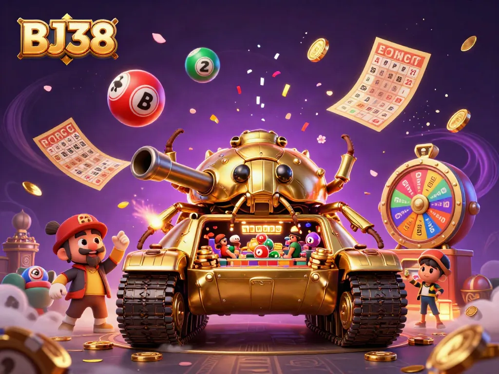Engage with BJ38's thrilling miniature casino world in an ultra-detailed 3D illustration.