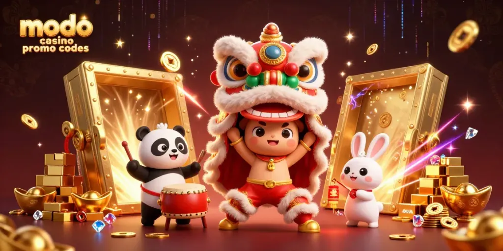 Win big with modo casino promo codes in this vibrant 3D casino-themed illustration