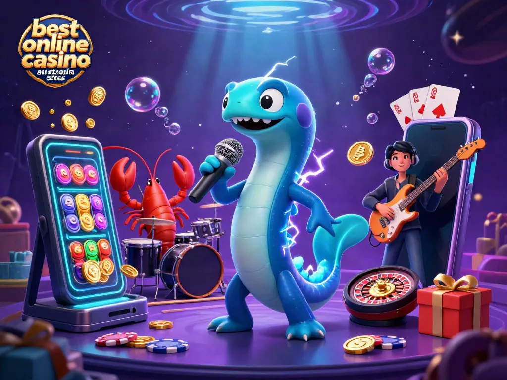Experience the thrill at the best online casino Australia sites with vibrant casino characters in an underwater stage.