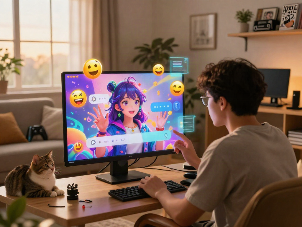 Engaging hentai ai chat experience in a vibrant digital art style