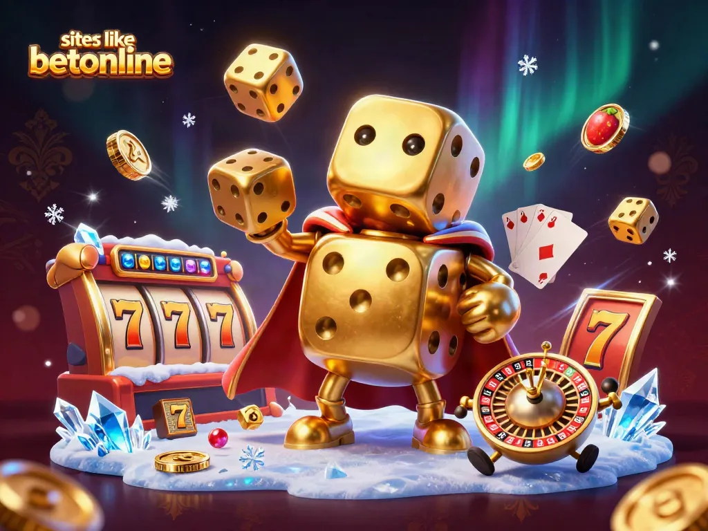 Experience thrilling action with sites like betonline featuring a dynamic golden dice golem and engaging slot elements.