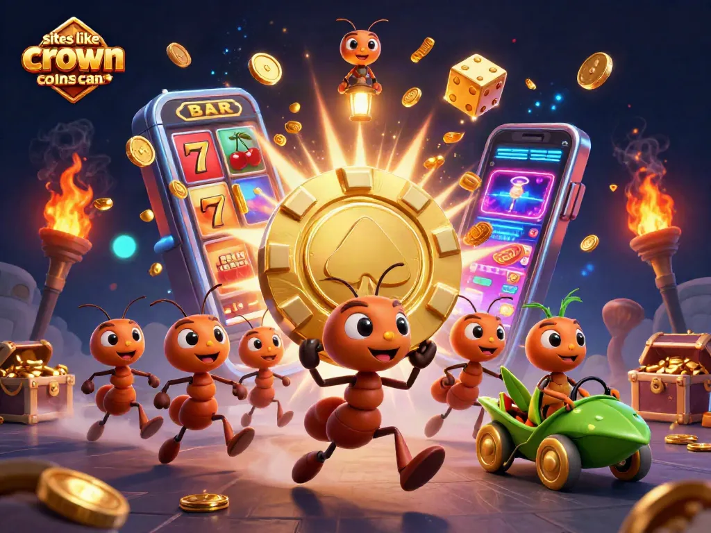 Players explore thrilling sites like Crown Coins Casino, featuring ants, jackpots, and adventure.