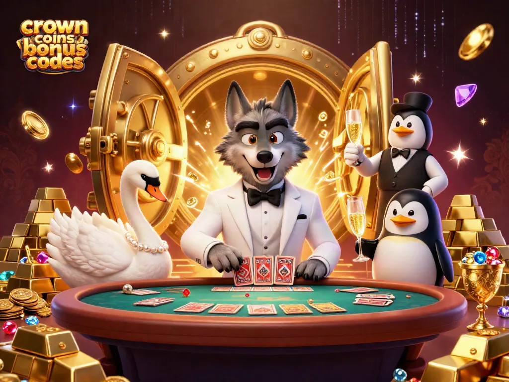 Engage with crown coins bonus codes and win big at a luxurious baccarat table surrounded by treasures.