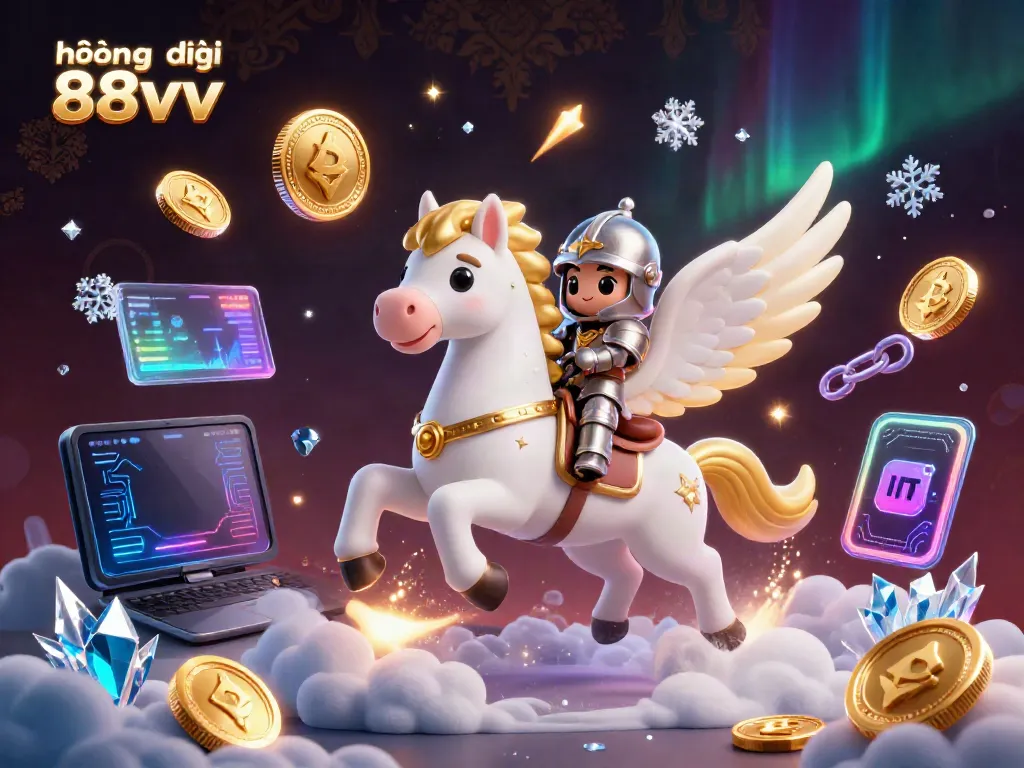 Experience the ultimate hướng dẫn 88vv with a majestic scene of knights, crypto coins, and dynamic game elements.