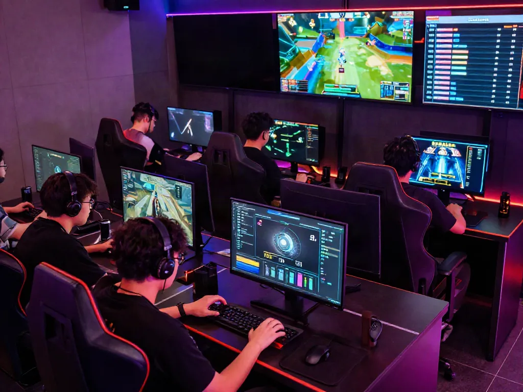 Intense gaming scene at luxury111 featuring players competing in an engaging digital environment.