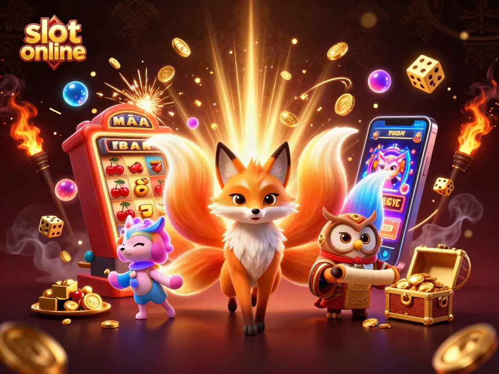 Spin and win with vibrant slot online symbols and characters bursting with energy.