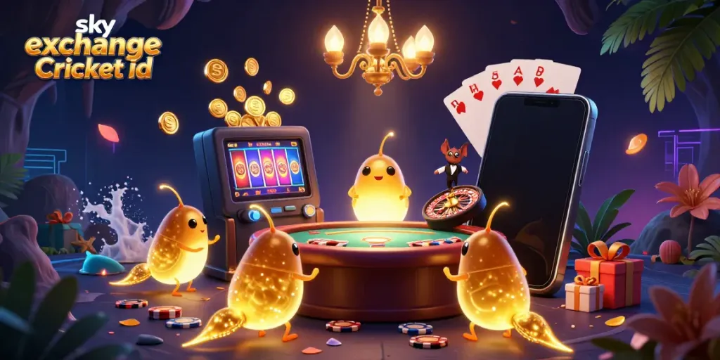 Engage with the thrilling world of betting as you unlock your sky exchange Cricket id amidst a dazzling casino scene.