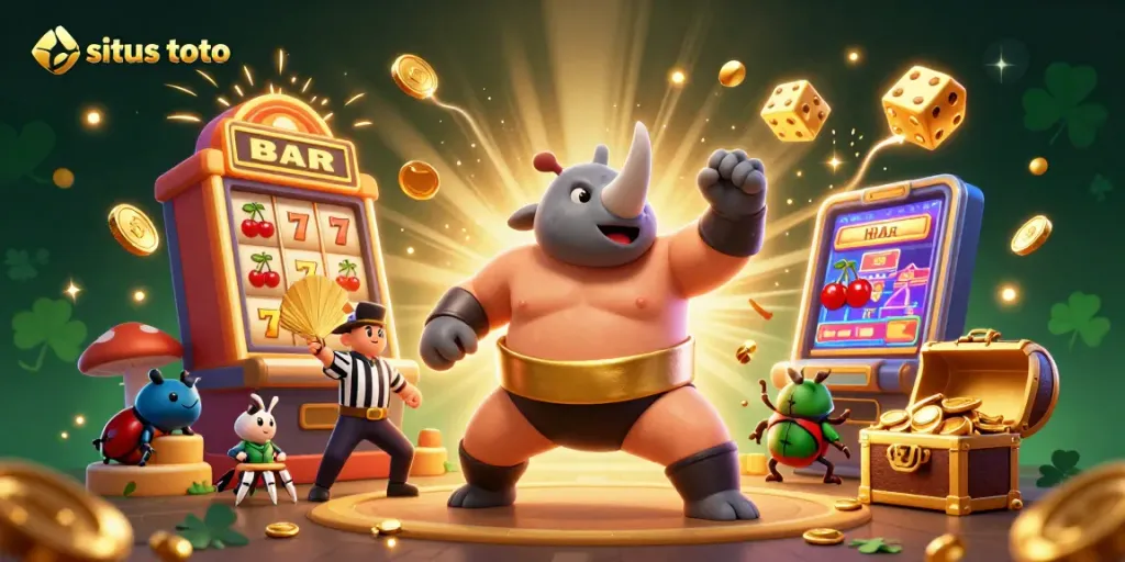Slot jackpot yang memukau di situs toto dengan karakter lucu dan elemen permainan yang meriah.