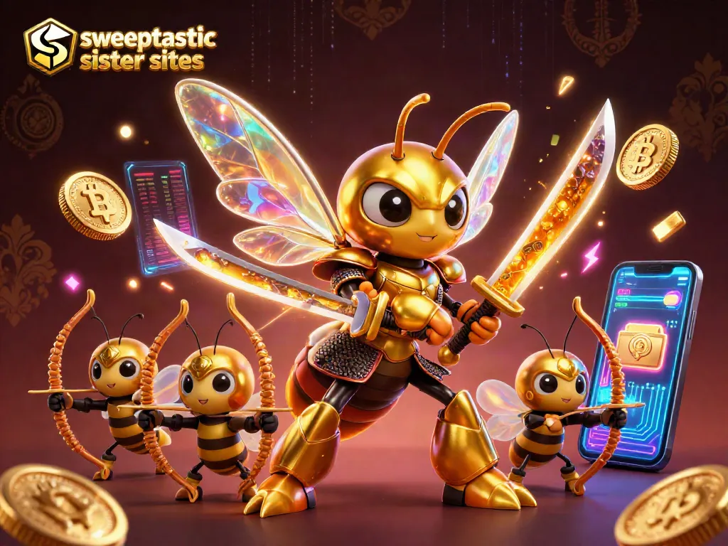 Sweeptastic sister sites showcase vibrant bee-themed characters leading players to exciting sweepstakes action.